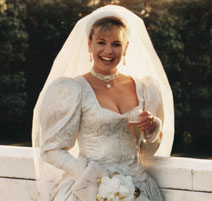 Hilary Timmins wearing her Tim Allan wedding dress